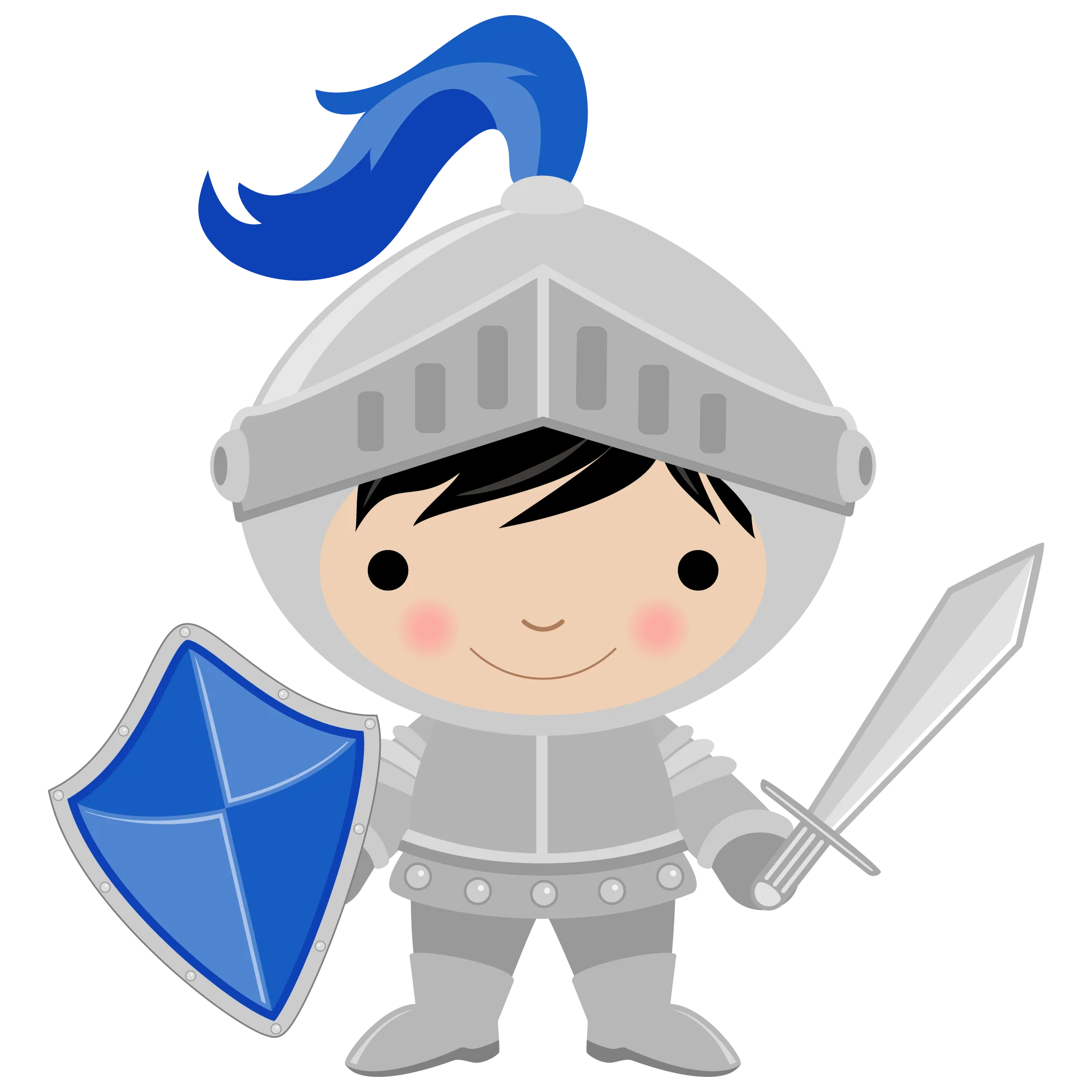 Adorable Medieval Warrior Knight Clipart - Cute Cartoon Character in Armor