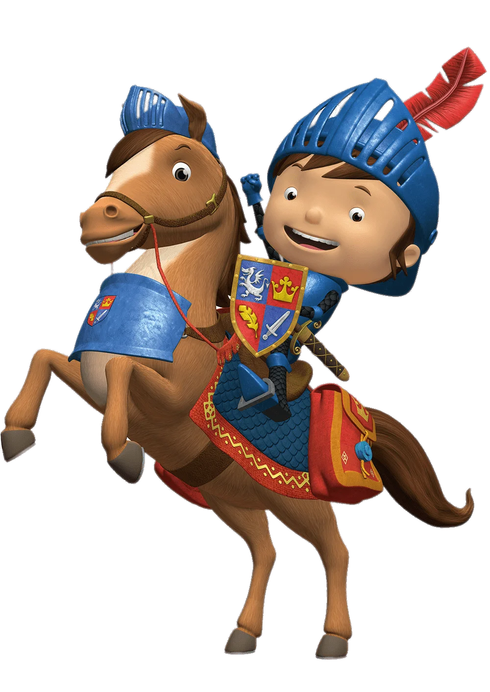 Cheerful Medieval Knight and Trusty Steed Cartoon Clipart Adventure