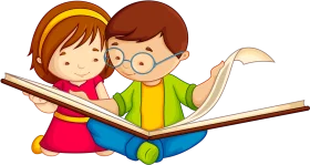 Children's Reading Adventure Clipart - Exploring Imagination Together