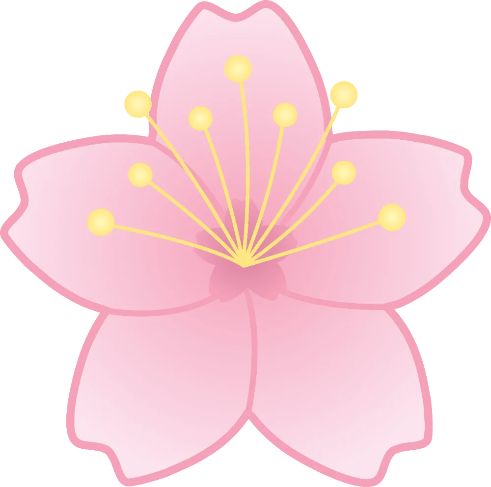 Delicate Pink Cherry Blossom Clipart with Soft Pastel Watercolor Petals