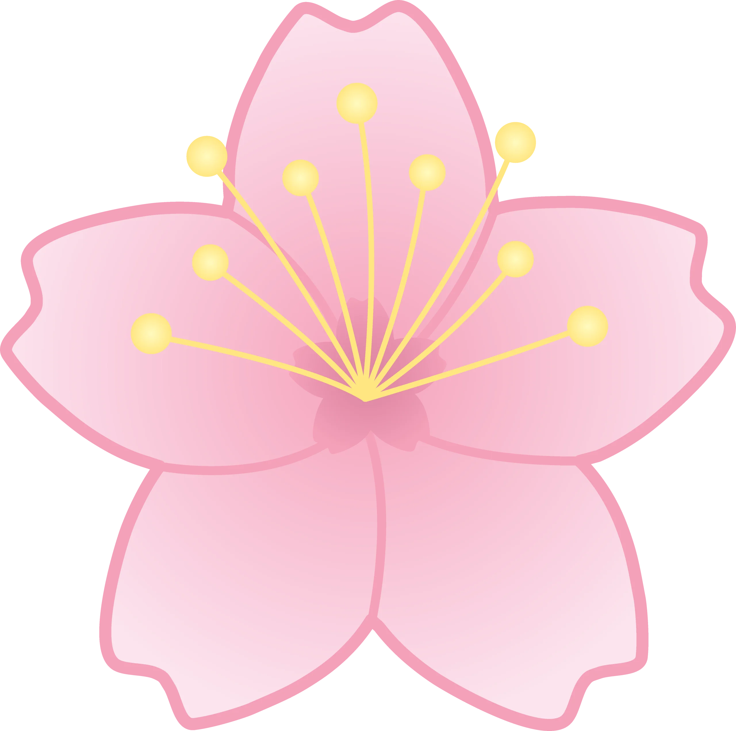 Delicate Pink Cherry Blossom Flower Soft Pastel Clipart Design Element