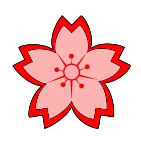 Elegant Cherry Blossom Sakura Flower Stylized Minimalist Clipart Design