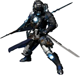 Futuristic Cyber Knight Warrior Clipart - Mechanical Armored Sci-Fi Soldier