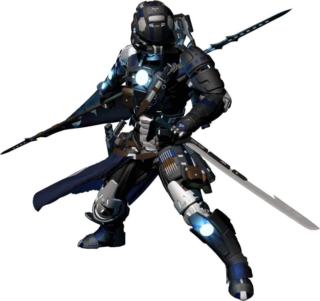 Futuristic Cyber Knight Warrior Clipart - Mechanical Armored Sci-Fi Soldier