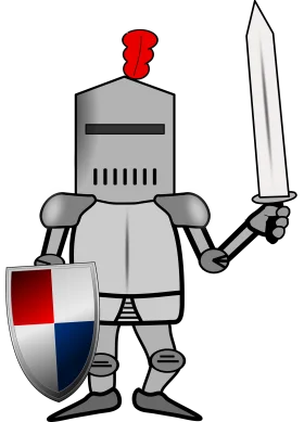 Medieval Armored Knight Clipart: Brave Warrior with Sword and Shield
