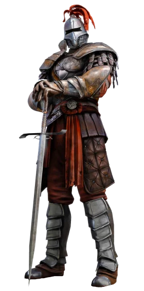 Medieval Armored Warrior Clipart: Detailed Metallic Knight Standing Resolute