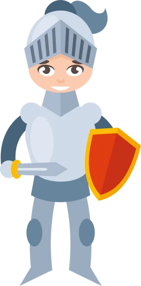 Medieval Knight Clipart: A Charming Cartoon Warrior in Shining Armor