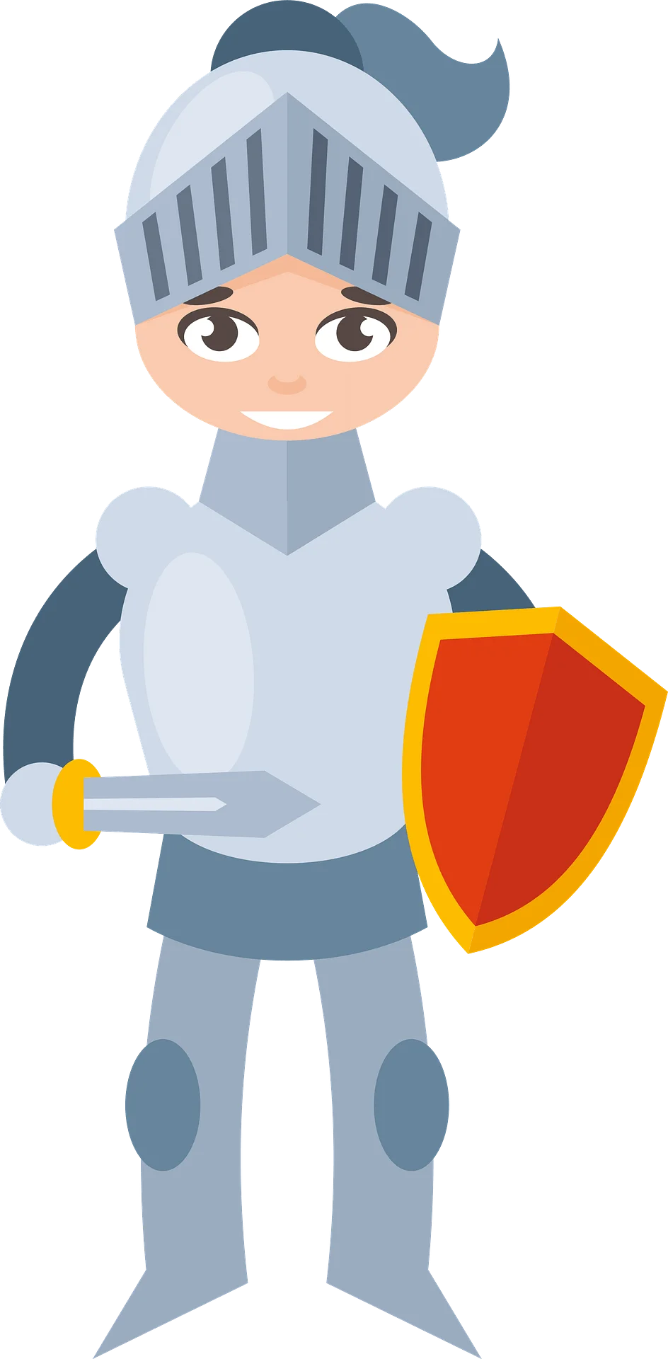 Medieval Knight Clipart: A Charming Cartoon Warrior in Shining Armor