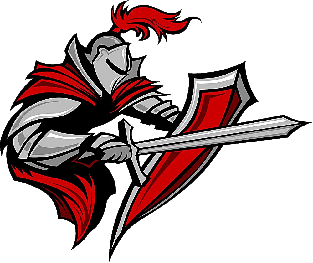 Medieval Warrior Knight Clipart - Bold Armored Silhouette with Sword and Shield