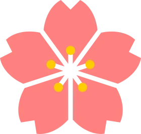 Soft Pink Cherry Blossom Clipart: Delicate Symmetry of Springtime Floral Design
