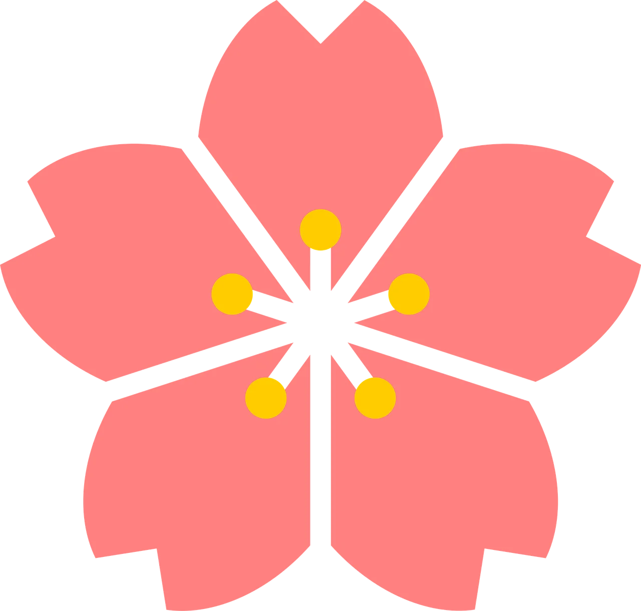 Soft Pink Cherry Blossom Clipart: Delicate Symmetry of Springtime Floral Design