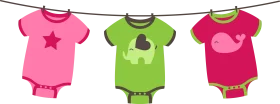 Adorable Baby Shower Onesie Clothesline Clipart - Sweet Infant Apparel Illustration