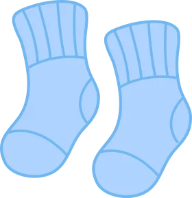 Adorable Blue Baby Socks Clipart - Soft Newborn Footwear Illustration