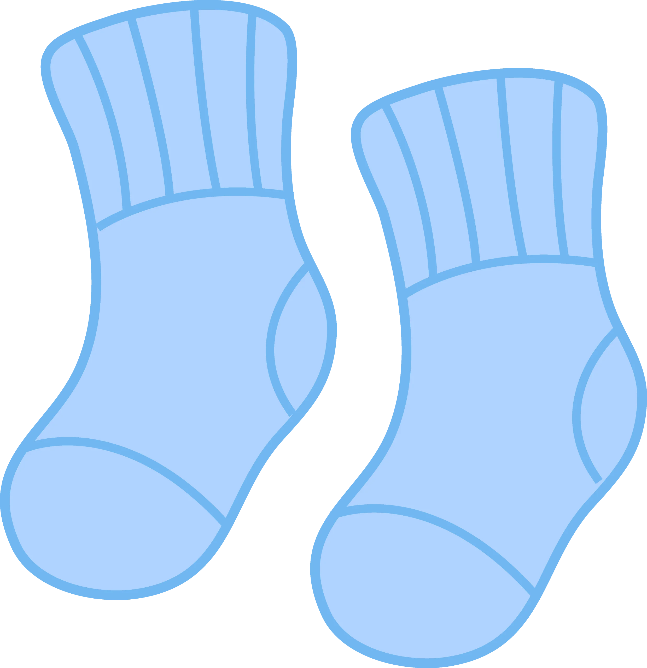 Adorable Blue Baby Socks Clipart - Soft Newborn Footwear Illustration