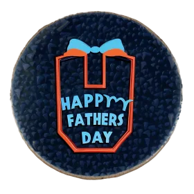 Adorable Happy Father's Day Gift Box Clipart with Textured Blue Background
