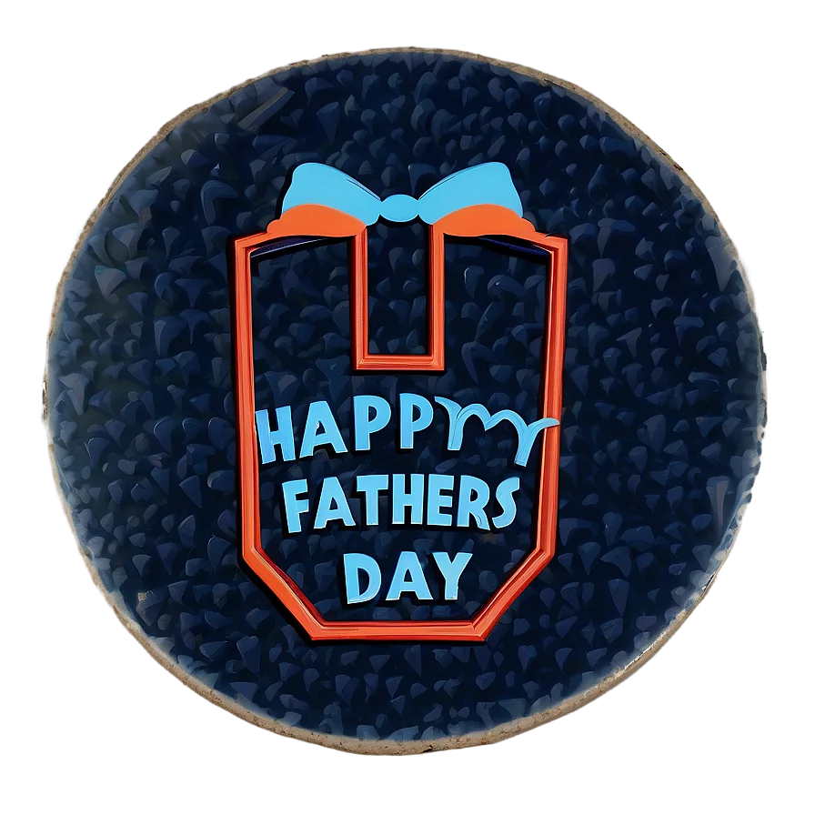 Adorable Happy Father's Day Gift Box Clipart with Textured Blue Background