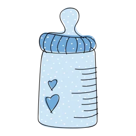 Adorable Pastel Blue Baby Bottle Clipart for Newborn Celebration Designs