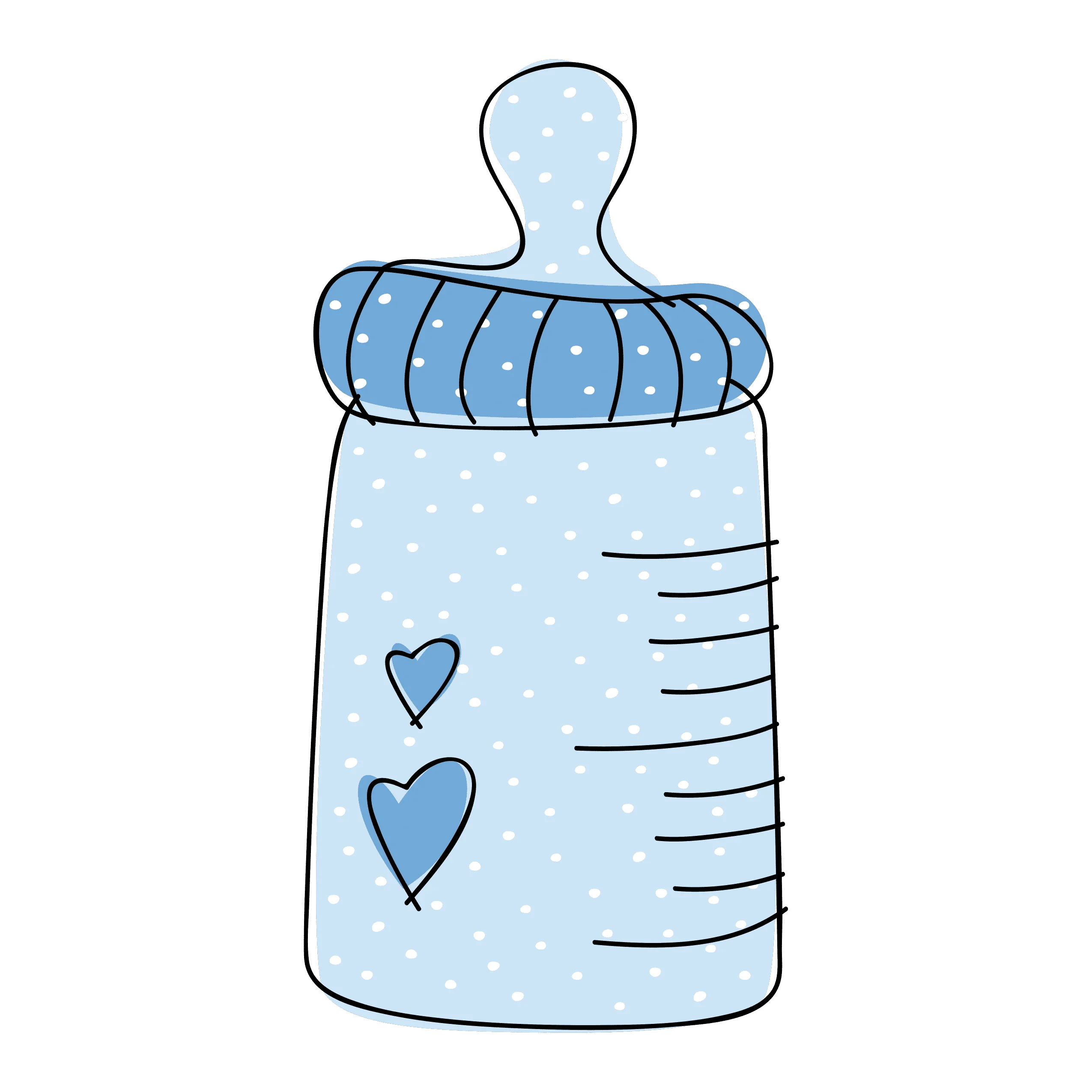 Adorable Pastel Blue Baby Bottle Clipart for Newborn Celebration Designs