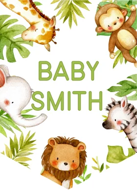 Adorable Safari Animals Baby Shower Clipart for Nursery Decor