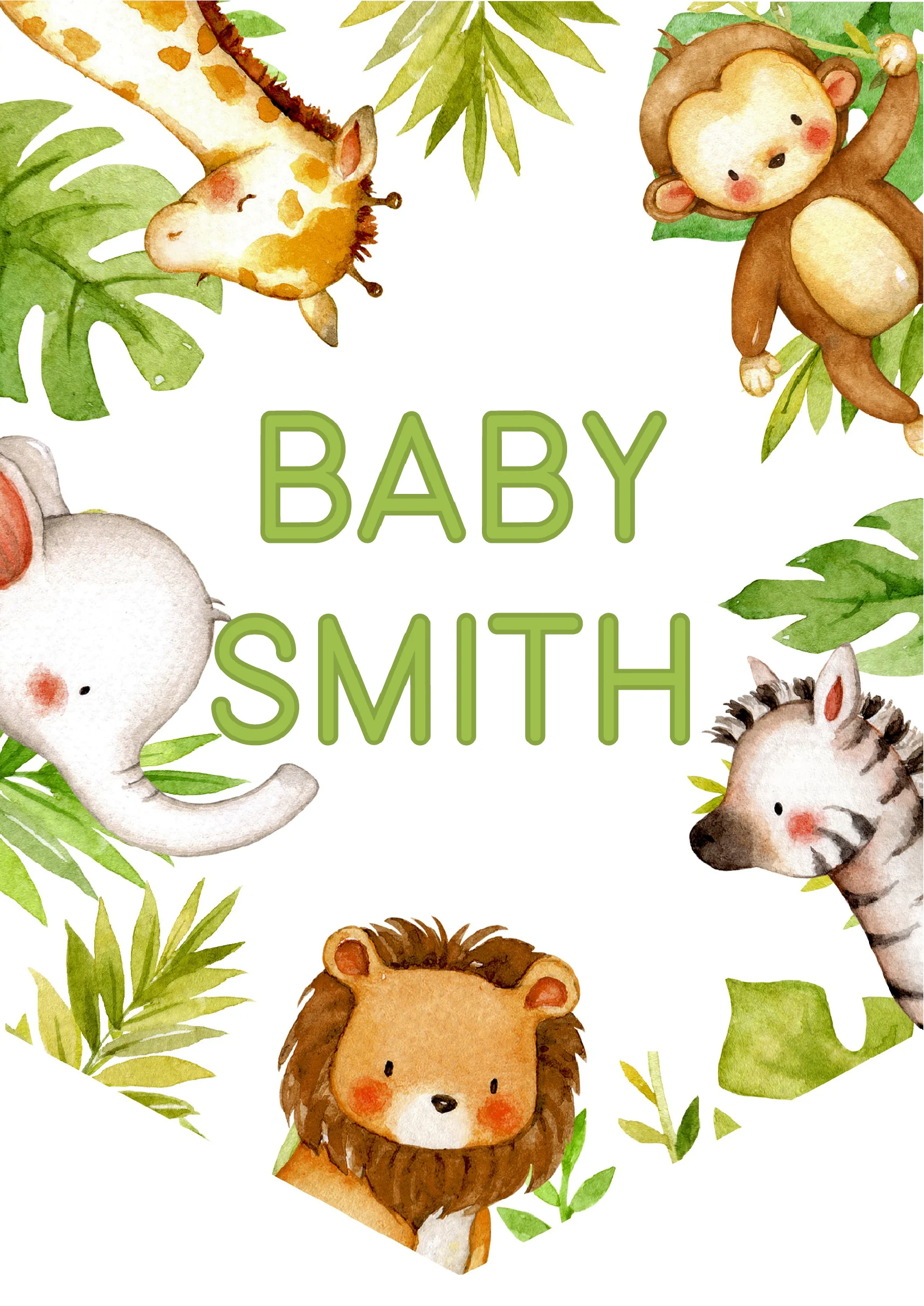 Adorable Safari Animals Baby Shower Clipart for Nursery Decor