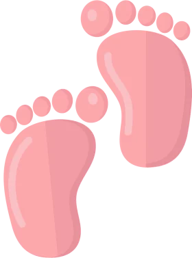 Adorable Soft Pink Baby Footprints Clipart for Newborn Celebration Design