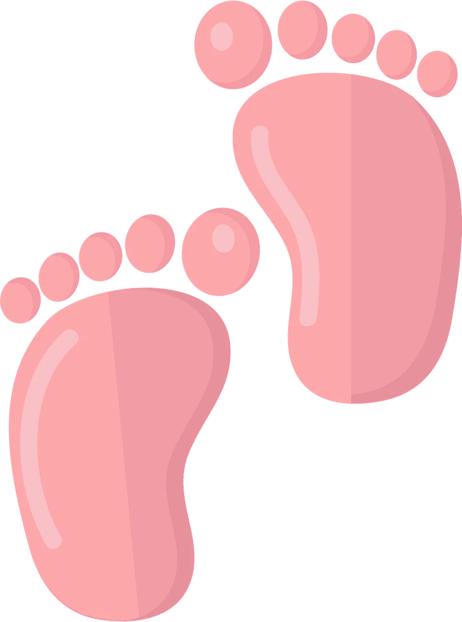Adorable Soft Pink Baby Footprints Clipart for Newborn Celebration Design