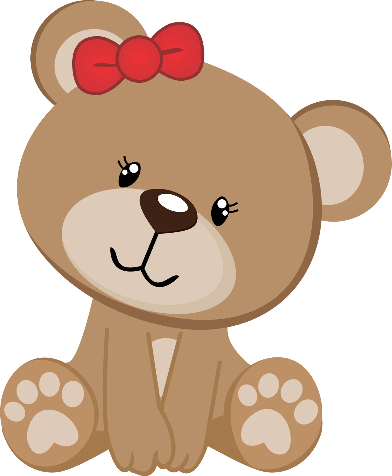 Adorable Teddy Bear Clipart with Cute Red Bow for Baby Shower Celebration