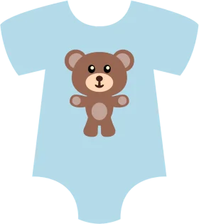 Adorable Teddy Bear Infant Onesie Clipart Design for Baby Shower Celebration
