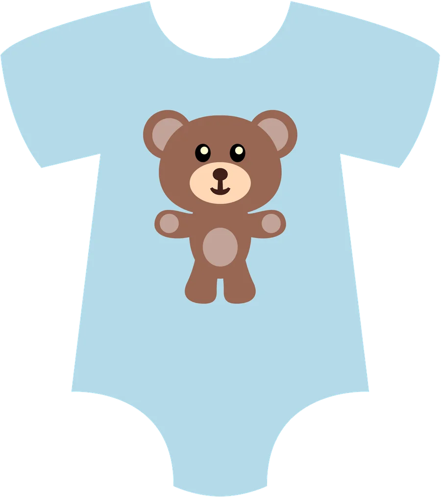 Adorable Teddy Bear Infant Onesie Clipart Design for Baby Shower Celebration