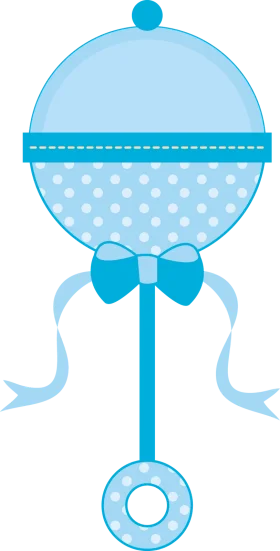 Charming Blue Baby Rattle Clipart - Delightful Nursery Illustration Design