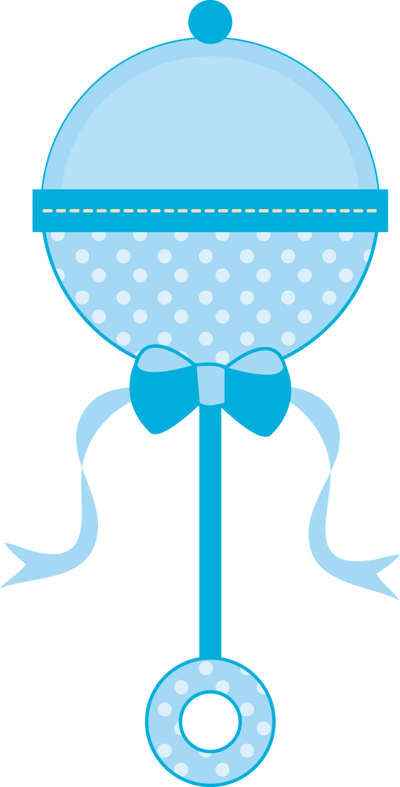 Charming Blue Baby Rattle Clipart - Delightful Nursery Illustration Design