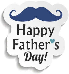 Charming Blue Mustache Father's Day Clipart with Heartwarming Typography