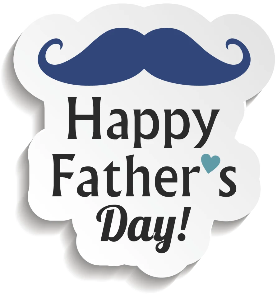 Charming Blue Mustache Father's Day Clipart with Heartwarming Typography