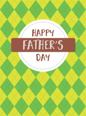 Cheerful Father's Day Celebration Argyle Pattern Clipart Design
