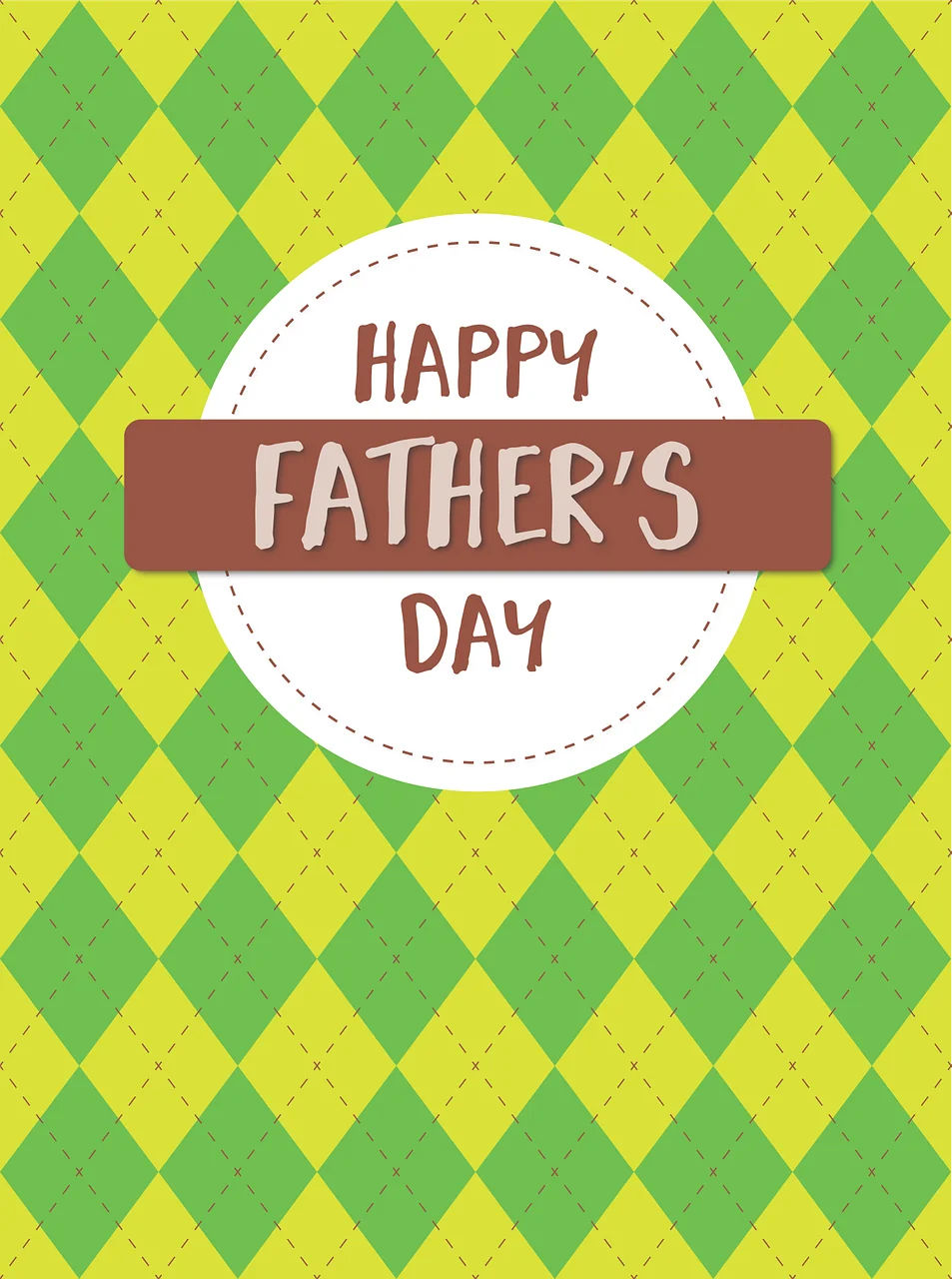 Cheerful Father's Day Celebration Argyle Pattern Clipart Design