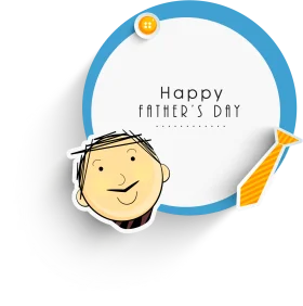 Cheerful Father's Day Celebration Cartoon Clipart Design with Smiling Character