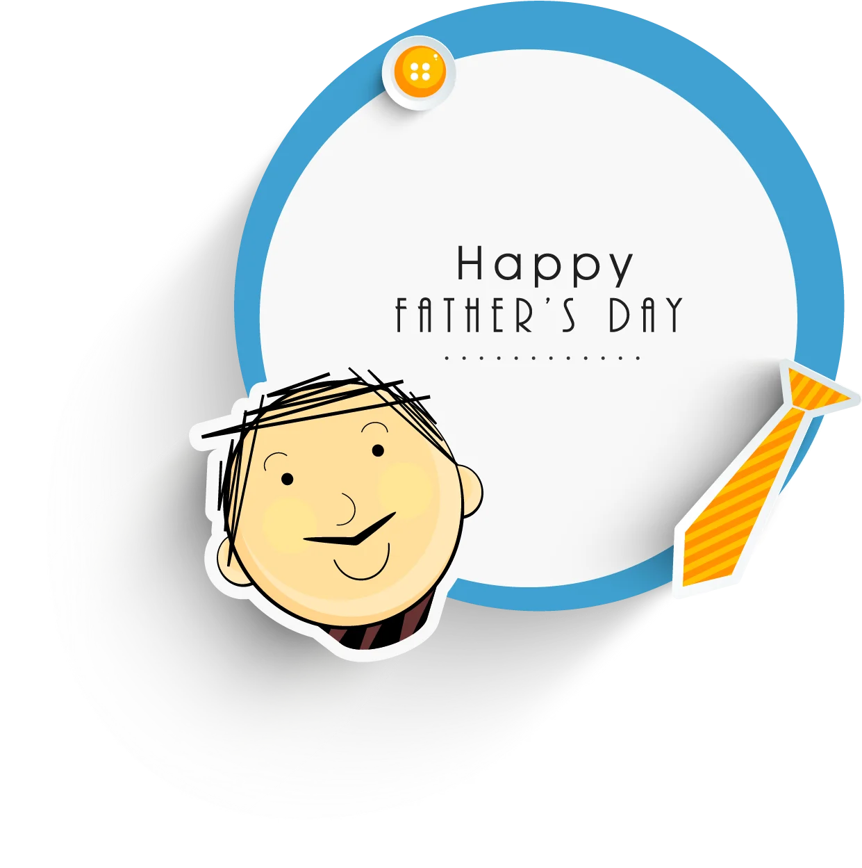 Cheerful Father's Day Celebration Cartoon Clipart Design with Smiling Character