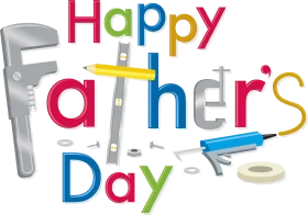 Cheerful Father's Day Tools and Instruments Festive Clipart Design