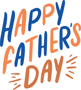 Cheerful Handwritten Happy Father's Day Clipart with Radiant Typography
