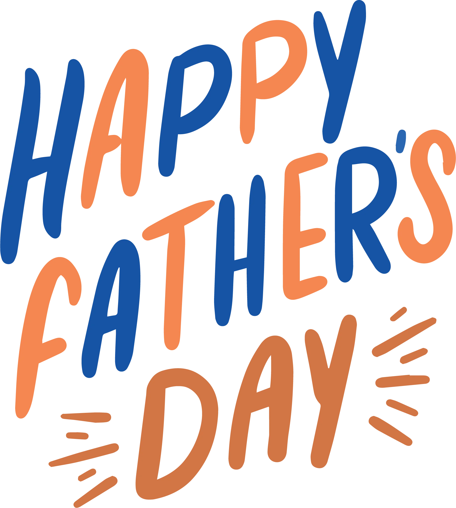 Cheerful Handwritten Happy Father's Day Clipart with Radiant Typography
