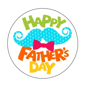 Cheerful Whimsical Mustache Father's Day Celebration Clipart Design
