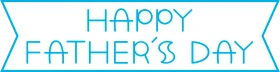 Elegant Azure Blue Ribbon Clipart Celebrating Fathers Day with Stylish Typography