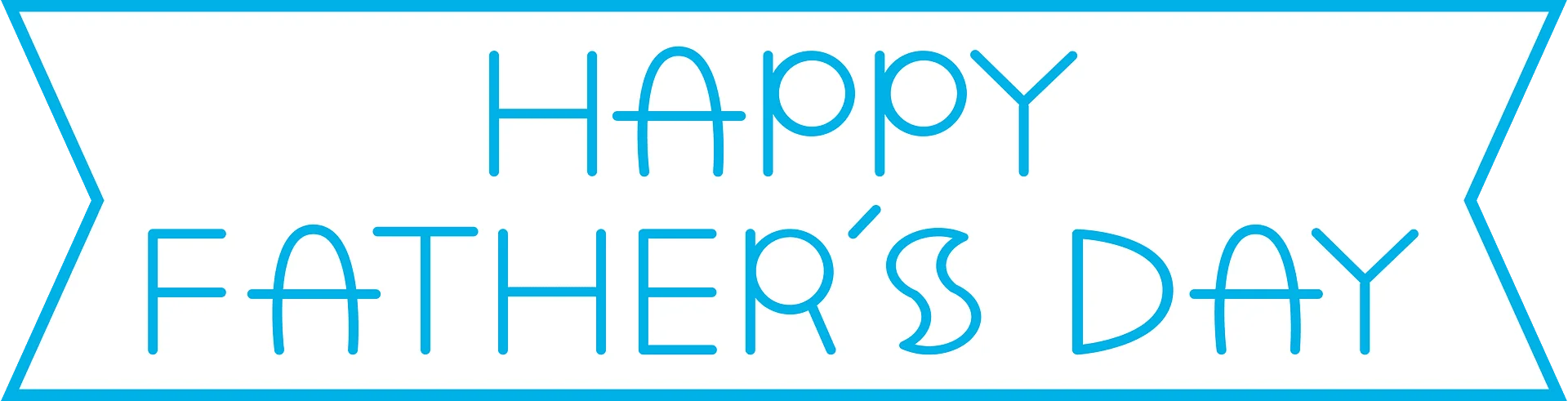 Elegant Azure Blue Ribbon Clipart Celebrating Fathers Day with Stylish Typography