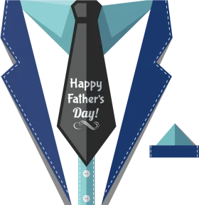 Elegant Blue and Black Suit Clipart Celebrating Father's Day with Stylish Tie