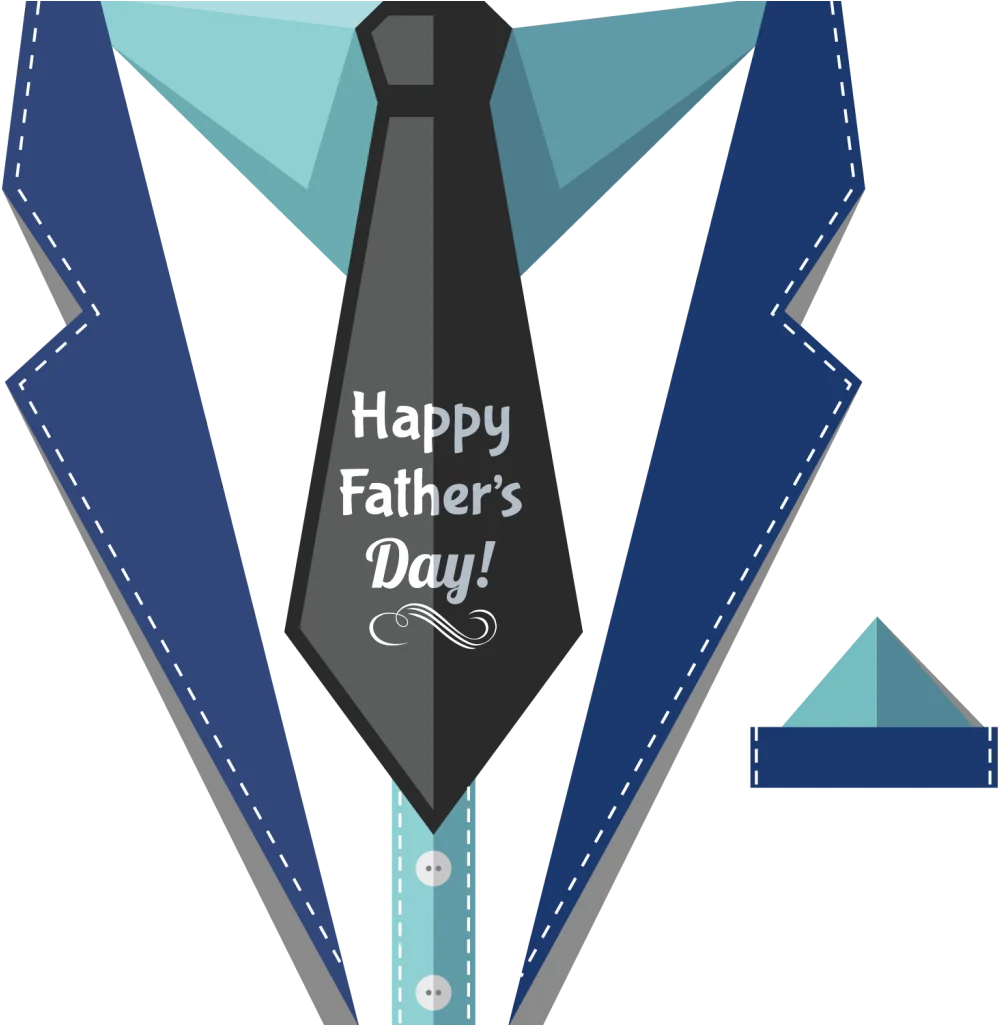Elegant Blue and Black Suit Clipart Celebrating Father's Day with Stylish Tie
