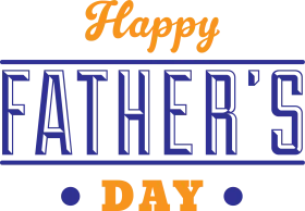 Elegant Blue and Orange Happy Father's Day Transparent Clipart Design