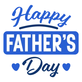 Elegant Blue Happy Father's Day Clipart with Stylish Typography Design