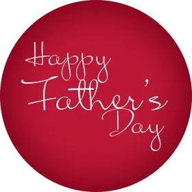 Elegant Crimson Father's Day Celebration Transparent Clipart Design