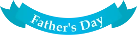 Elegant Teal Father's Day Ribbon Clipart Design with Smooth Typography