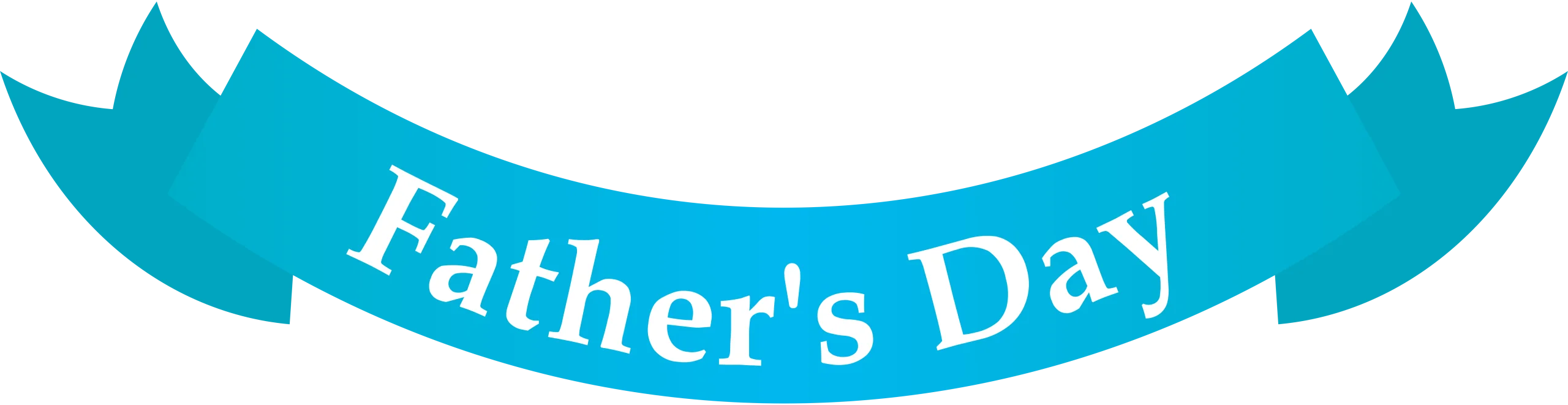 Elegant Teal Father's Day Ribbon Clipart Design with Smooth Typography